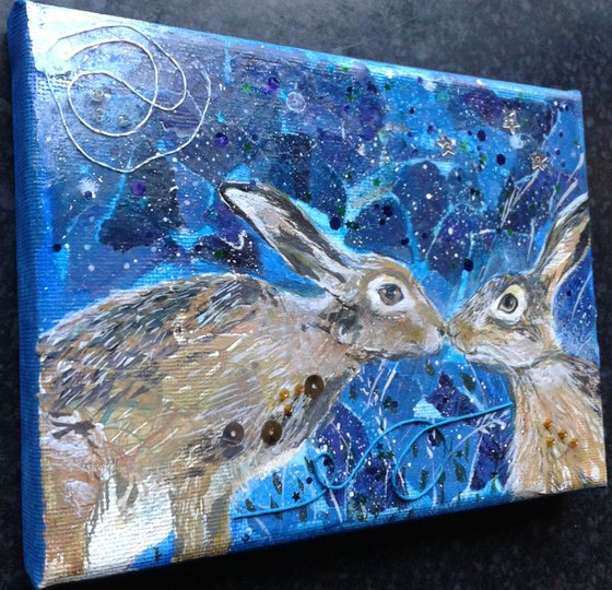 Hares under the moon
