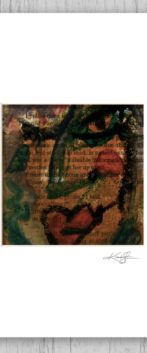 Encaustic Funky Face 1 by Kathy Morton Stanion