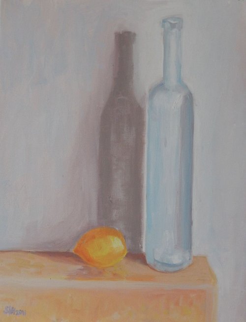 Tall Bottle With Lemon by Stephen Howard Harrison