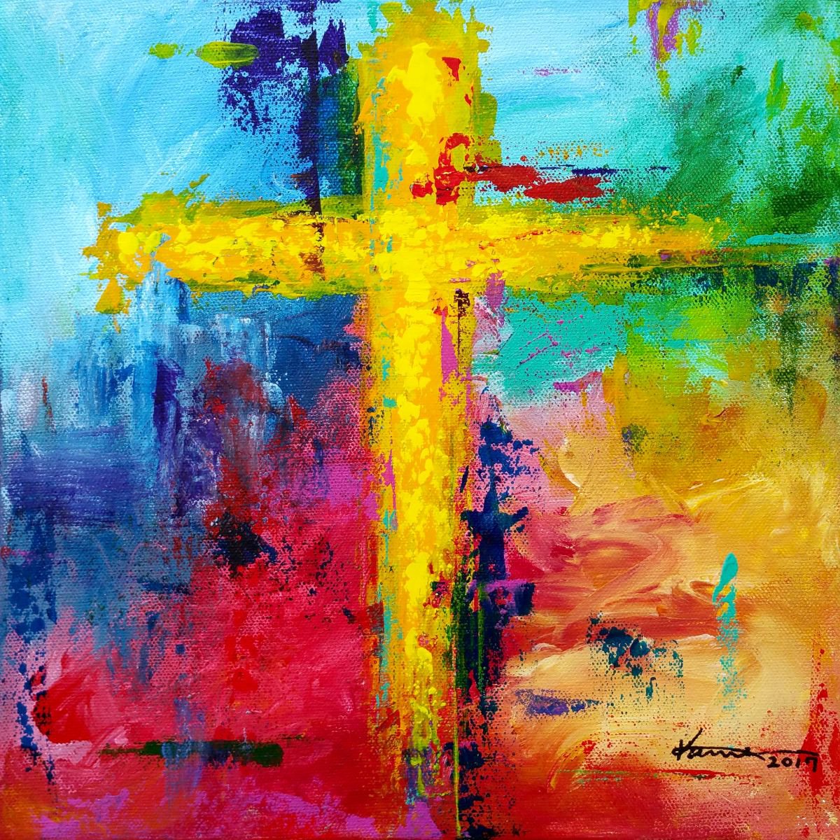 acrylic cross painting