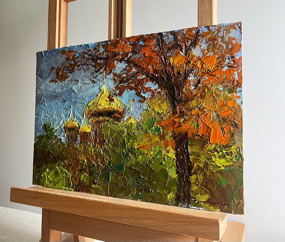 Golden Domes Behind the Trees