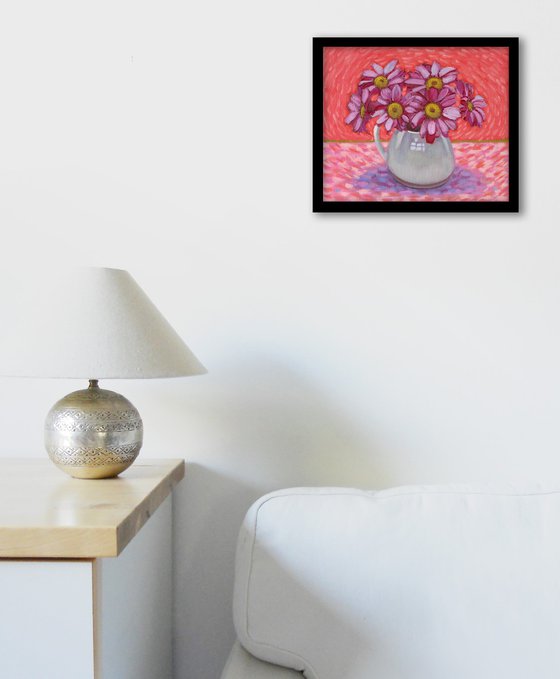 Chrysanthemums in a Small Jug