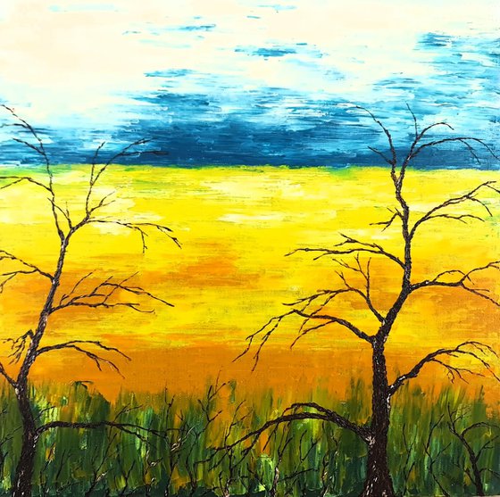 Trees near the field