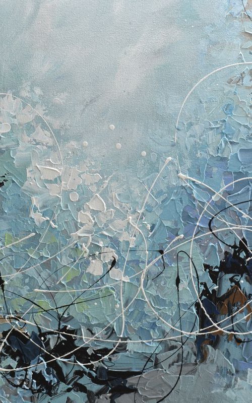 Morning Mist - Large Abstract Painting by Olga Tkachyk