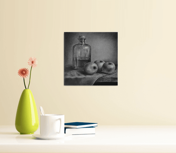 Apples and Glass Bottle