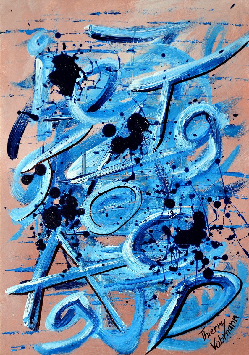 Writing Lesson By Thierry Vobmann. Abstract ., 12 X 17, Artwork For Sale On Artfinder