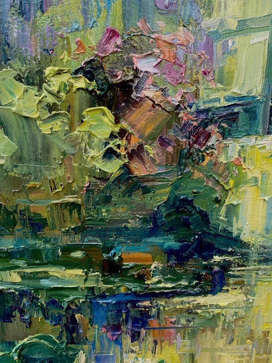 "The Waterlily Pond"original oil painting by Artem Grunyka