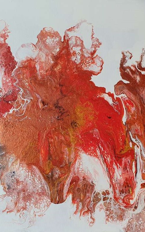 Fluid RED Flame Abstract by Deimante Bruzguliene