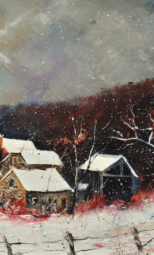 Village in the snow 75 by Pol Henry Ledent