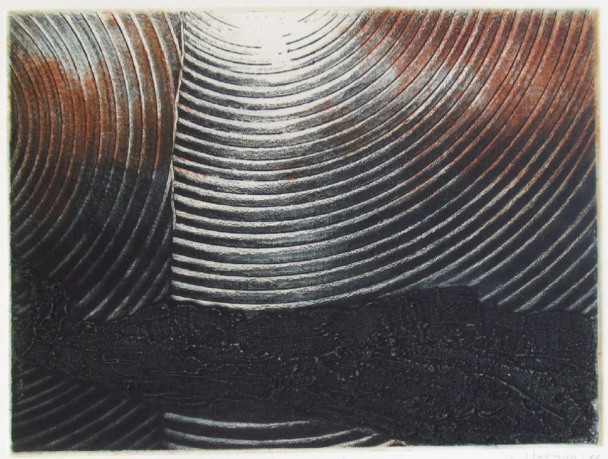 Geometric Abstract Etchings & Engravings By Kristina Vatova, 20 X 20", "Impulse Iii", Original Artwork