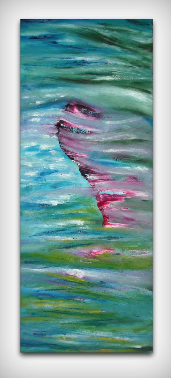 Impressionist -  40x100 cm, Original abstract painting, oil on canvas