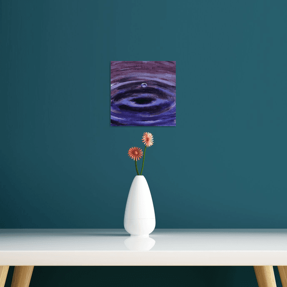 Acrylic painting Blue drop