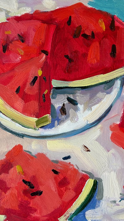 watermelon slices by Yuliia Pastukhova