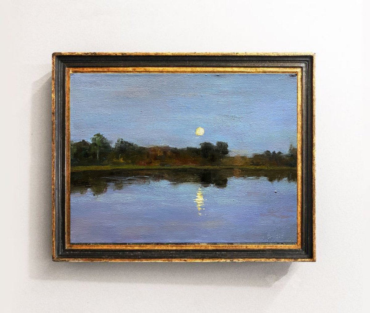 Impressionistic Landscape Oil Painting By Bohdan Dobrivskyi, 20 X 16, Month, Original Artwork