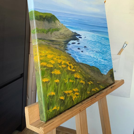 Praia das Maçãs - 40x40 cm, oil painting
