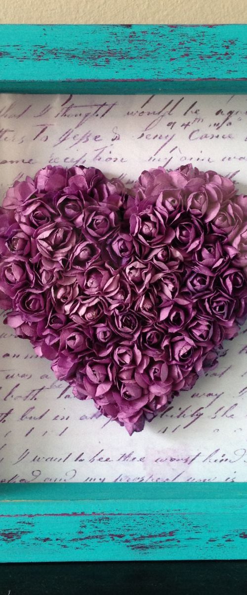 Purple Old Love - Vintage Heart by Hernan Reinoso