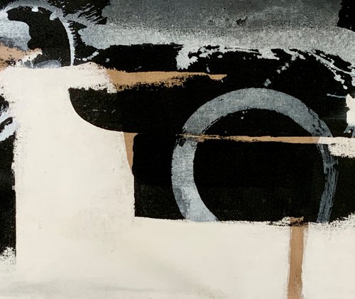 Abstraction No. 7421 black & white XXL by Anita Kaufmann