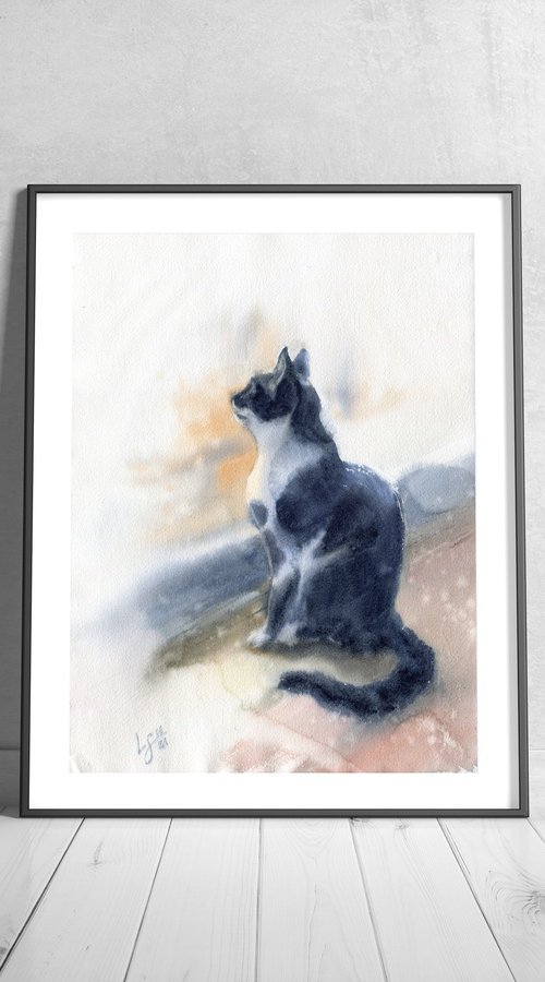 A cat looking out the window by SVITLANA LAGUTINA