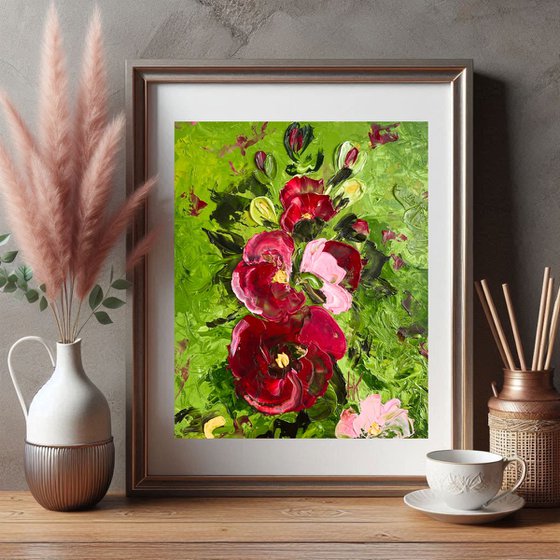 Mallow Hollyhock Painting