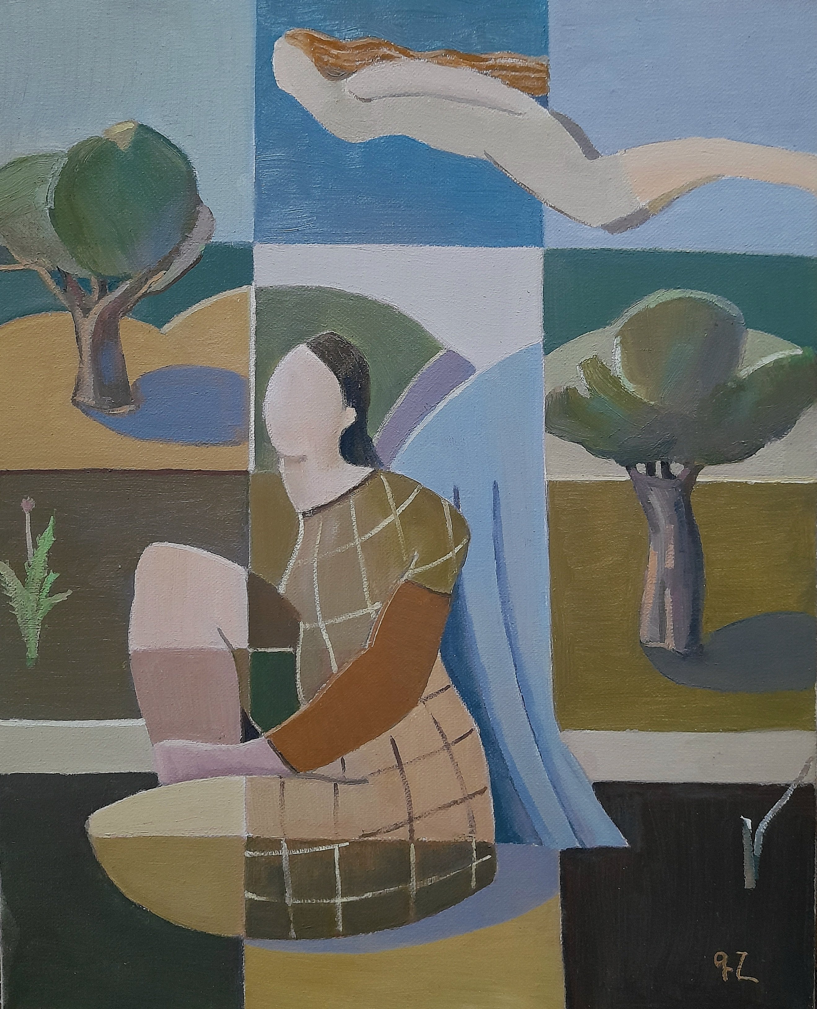 Expressive Portrait Oil Painting By Gegham Hunanyan, 16 X 20, Soaring Dreams, Original Artwork