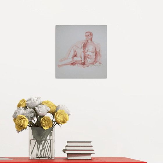 seated female nude