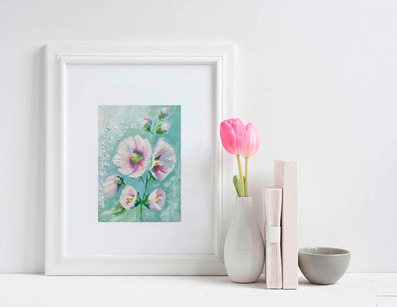 Mallow flowers painting