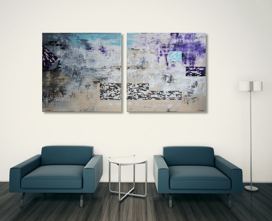 Haze (165 x 80 cm) XXL (66 x 32 inches) Diptych