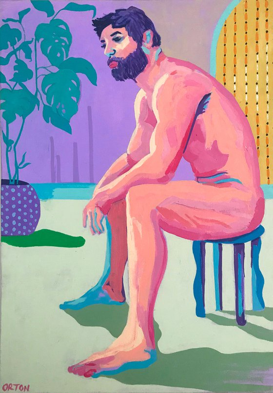 Abstract Male Nude Figure Study