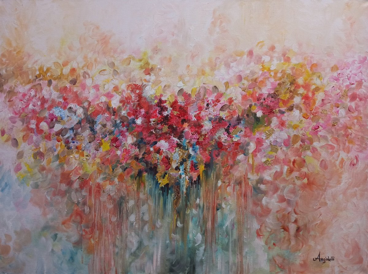 Abstract Painting By Anna Rita Angiolelli, 31 X 24, Frammenti, Original Artwork