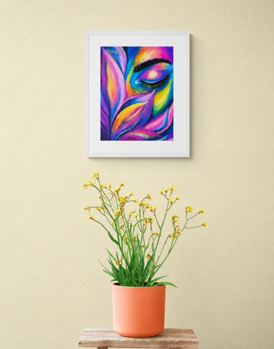 Astral Bloom — Oil Pastel Female eye