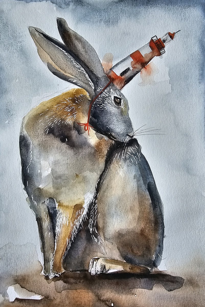 Rabbit With Lighthouse (small) by Evgenia Smirnova