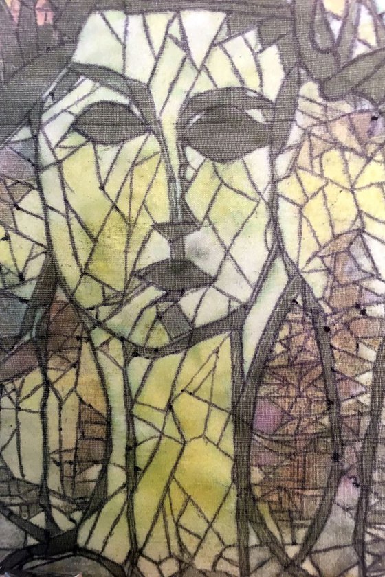 'Theresa' - cast glass silk drawing