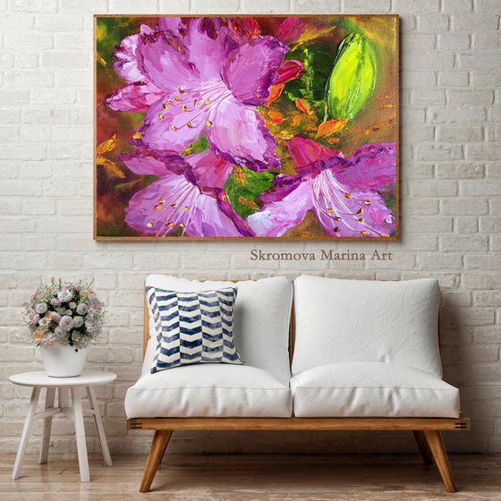 MAGENTA FANTASIA - Pink lilies. Floral abstraction. Macro flowers. Blooming. Graceful. Soft. Decoration.