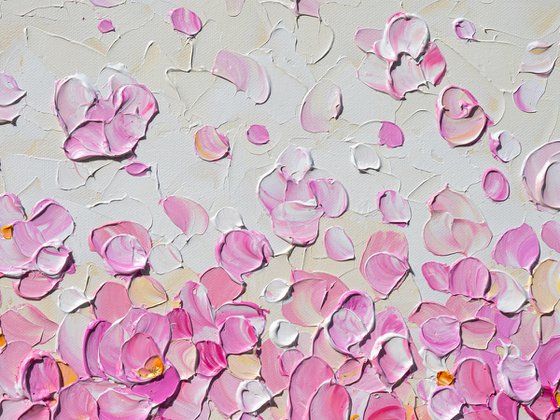 Dream in Blush - Impasto Floral Painting