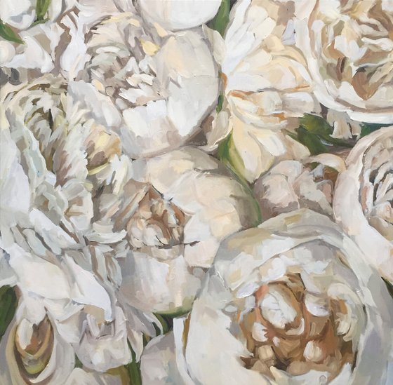 White peonies