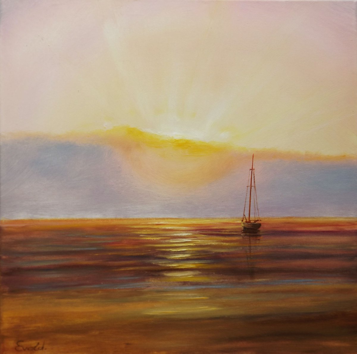 Calm Sea Sunset by Evald