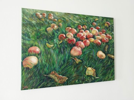 Red Apples On The Grass