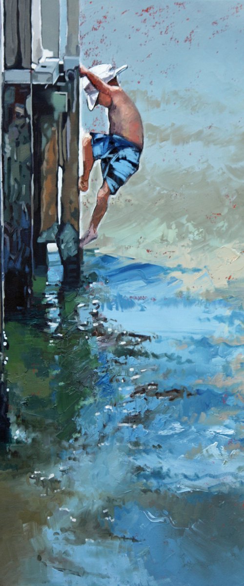Playing By The Jetty II by Claire McCall