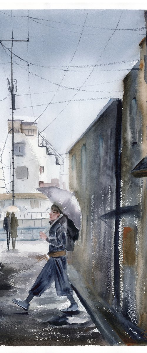 Rainy Alley Stroll by Olga Tchefranov (Shefranov)