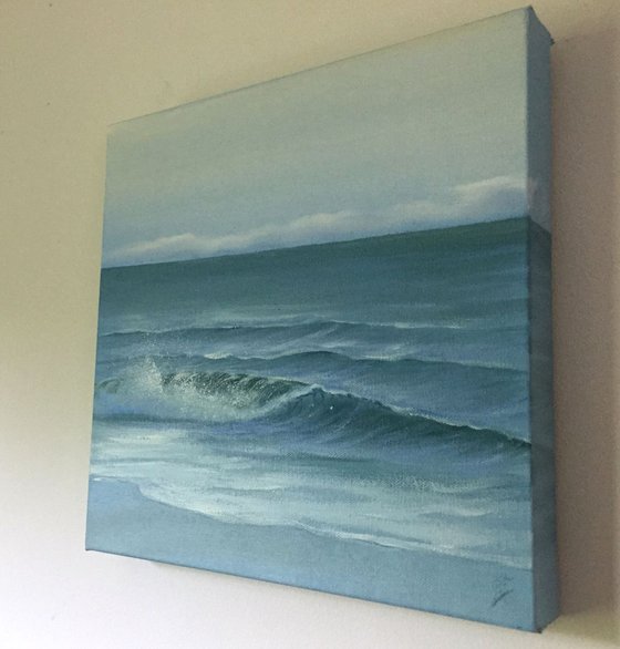 Vero Surf, plein air seascape oil painting on canvas by Eva Volf