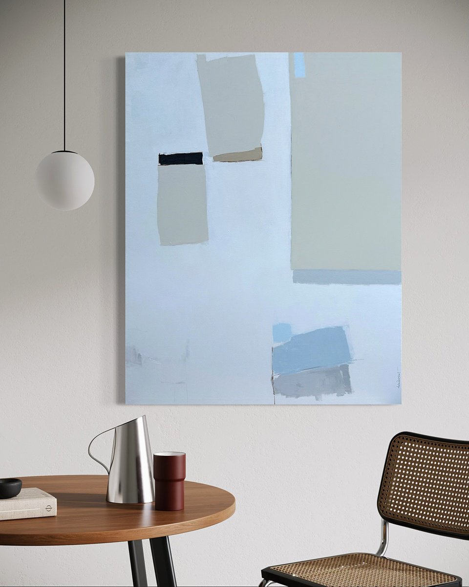 Geometric Abstract Acrylic Painting By Andrea Reichhart, 35 X 47, Dalarna Study Ii, Original Artwork