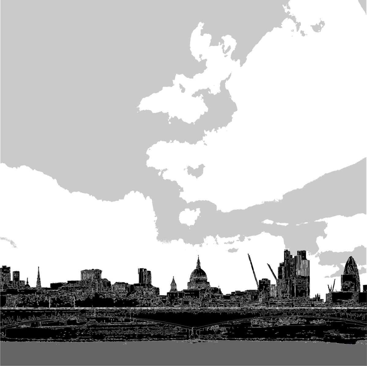 LONDON SKYLINE B&W by Keith Dodd