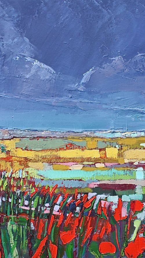 In the Red Rushes (Large Painting) by Simon Jones