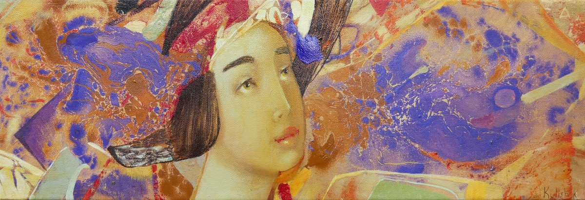 Expressive Oil Painting , Beautiful Naivety By Kate Kulish, 35 X 12, Artwork For Sale On Artfinder