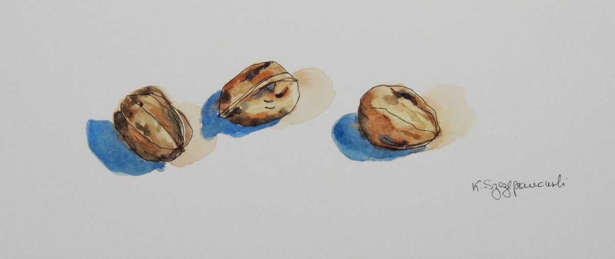 Three walnuts by Krystyna Szczepanowski
