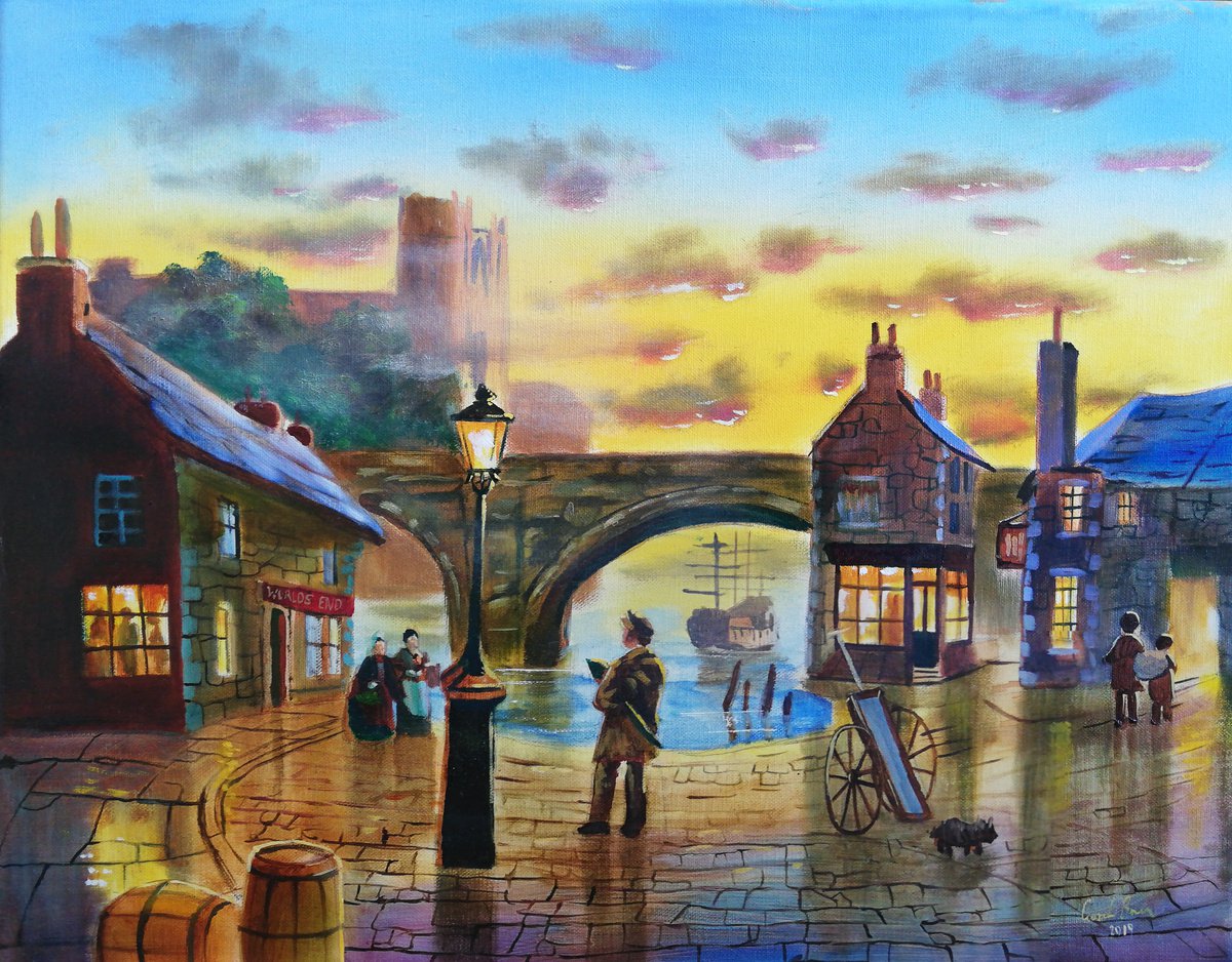 World's End harbour (Linen canvas) Oil painting by Gordon Bruce Artfinder