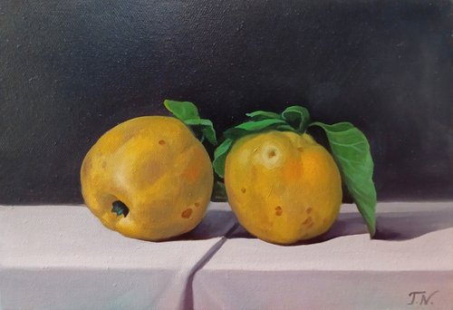 Still life with quince (20x30cm, oil painting, ready to hang) by Tamar Nazaryan