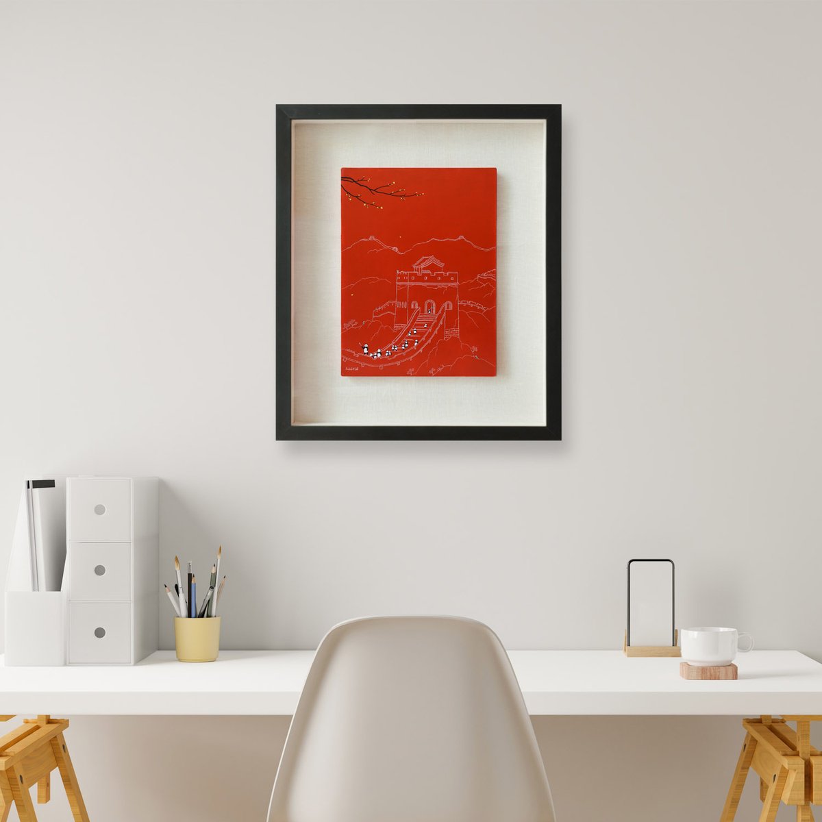 Urban And Pop Landscape Oil Painting By Yuan Hua Jia, 18 X 22", Sightseeing No.9 ( Original ), Original Artwork