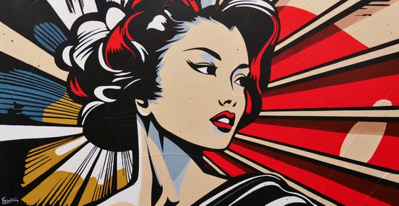 Akane 190cm x 100cm Textured Urban Pop Art