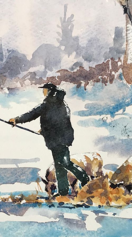 Sheep in the snow by Vicki Washbourne